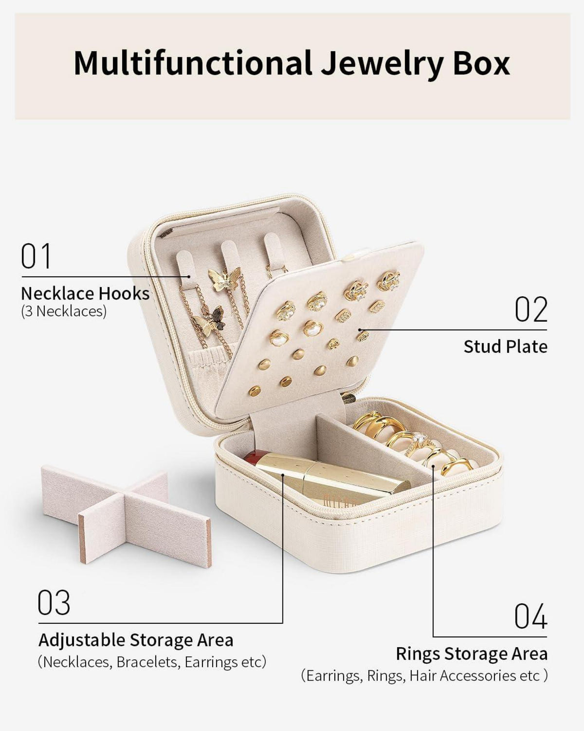 Kleine Schmuckkasten Mädchen Damen Leder Organizer Ohrringe Halsketten
