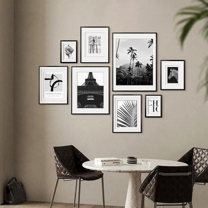 Aluminum A5 Picture Frame Black with Mats, Plexiglass, Tabletop and Wall Mounting, 2 Pack