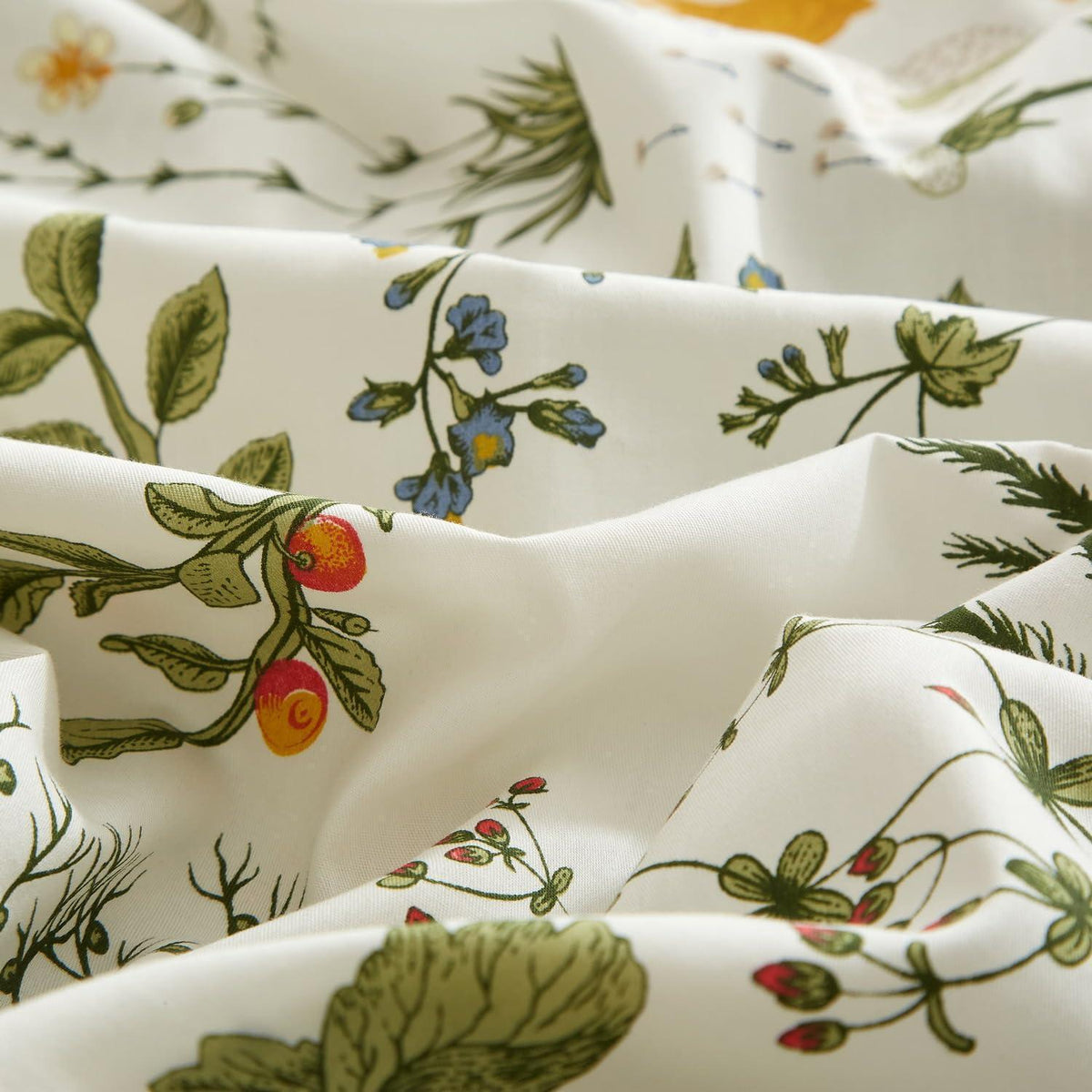 Blumen Bettwäsche Set 200x220 Baumwolle Grün Weiß Floral