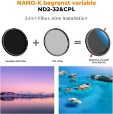 72mm ND CPL Filter 2in1 Multifunktionaler Graufilter