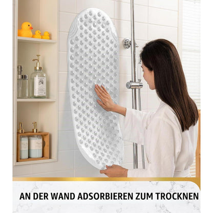 Rutschfeste Badewannenmatte oval, weiß – 88x40 cm