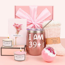 40. Geburtstag Geschenkset für Frauen, Weinbecher, Spa-Geschenkbox