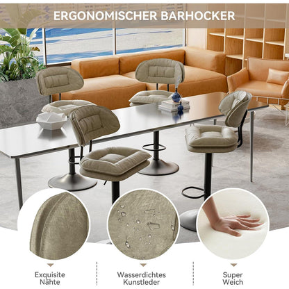 Barhocker 2er Set Beige – Ergonomisch & Verstellbar