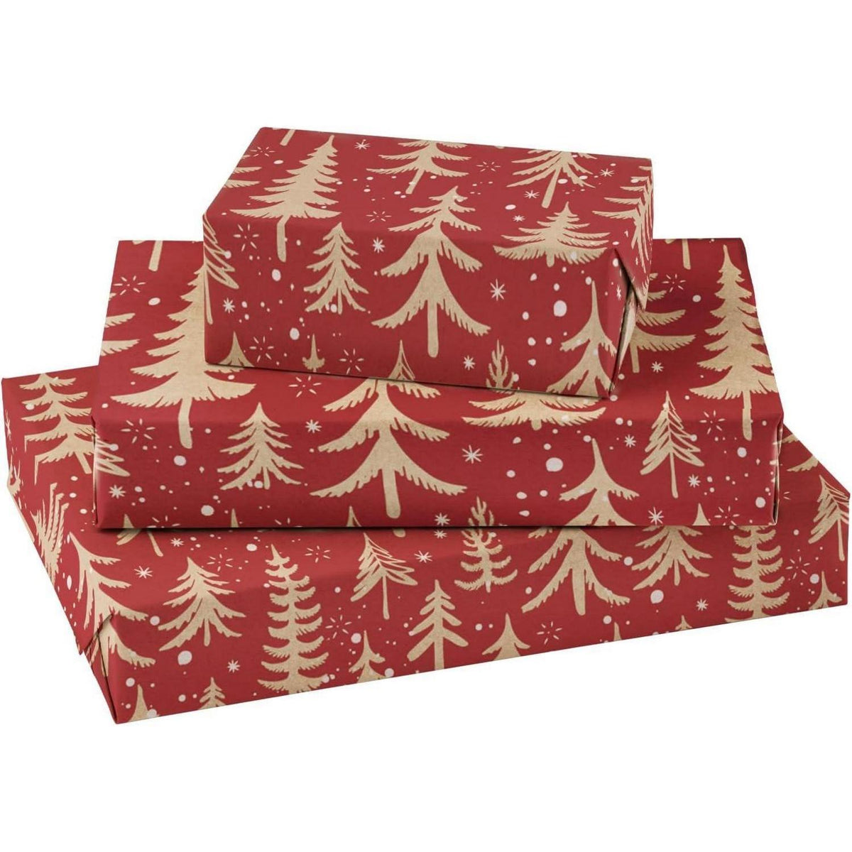 Weihnachtsgeschenkpapier Rolle mit rotem Weihnachtsbaum Design