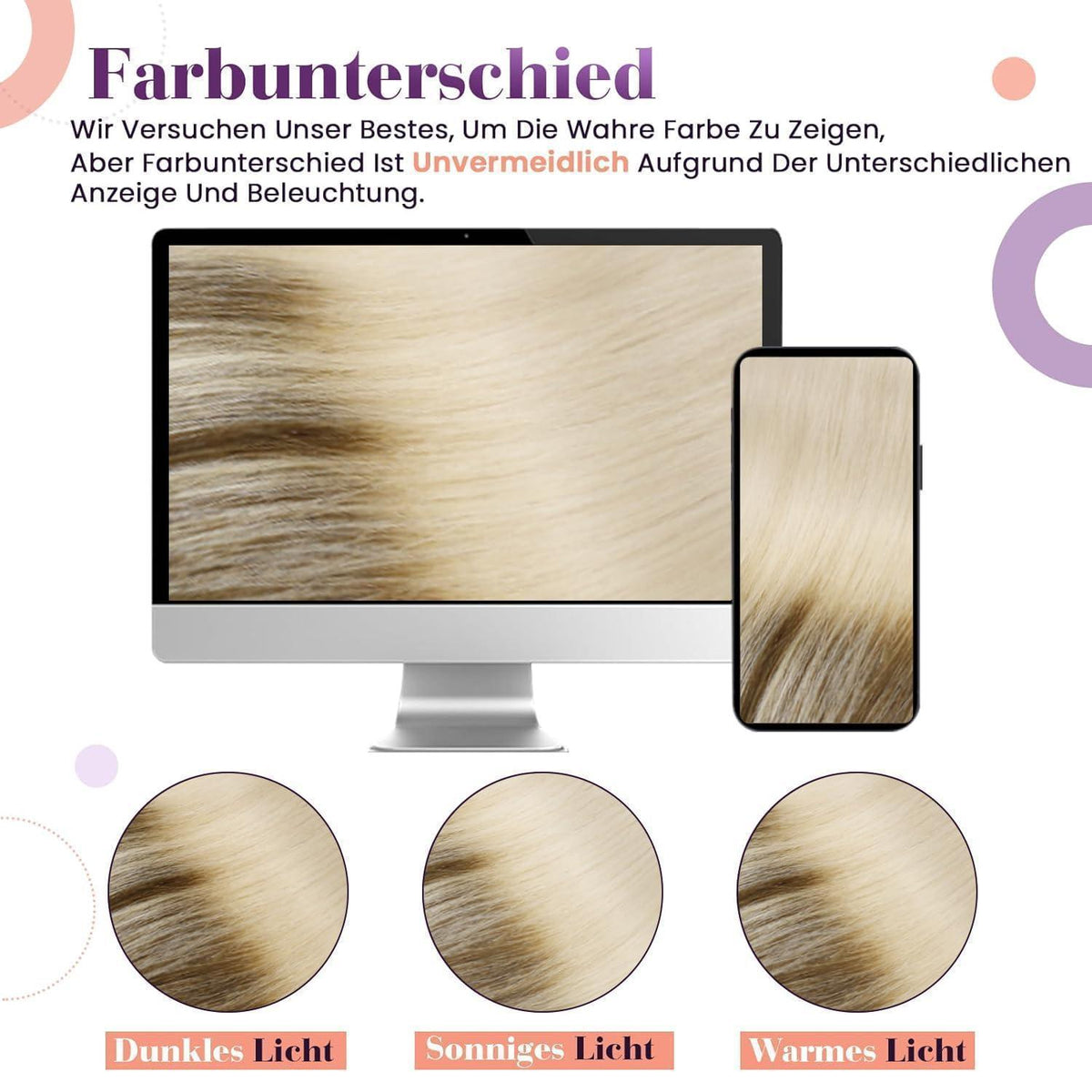 Echthaar Clip-in Extensions Ombre Braun Hellblond 30cm