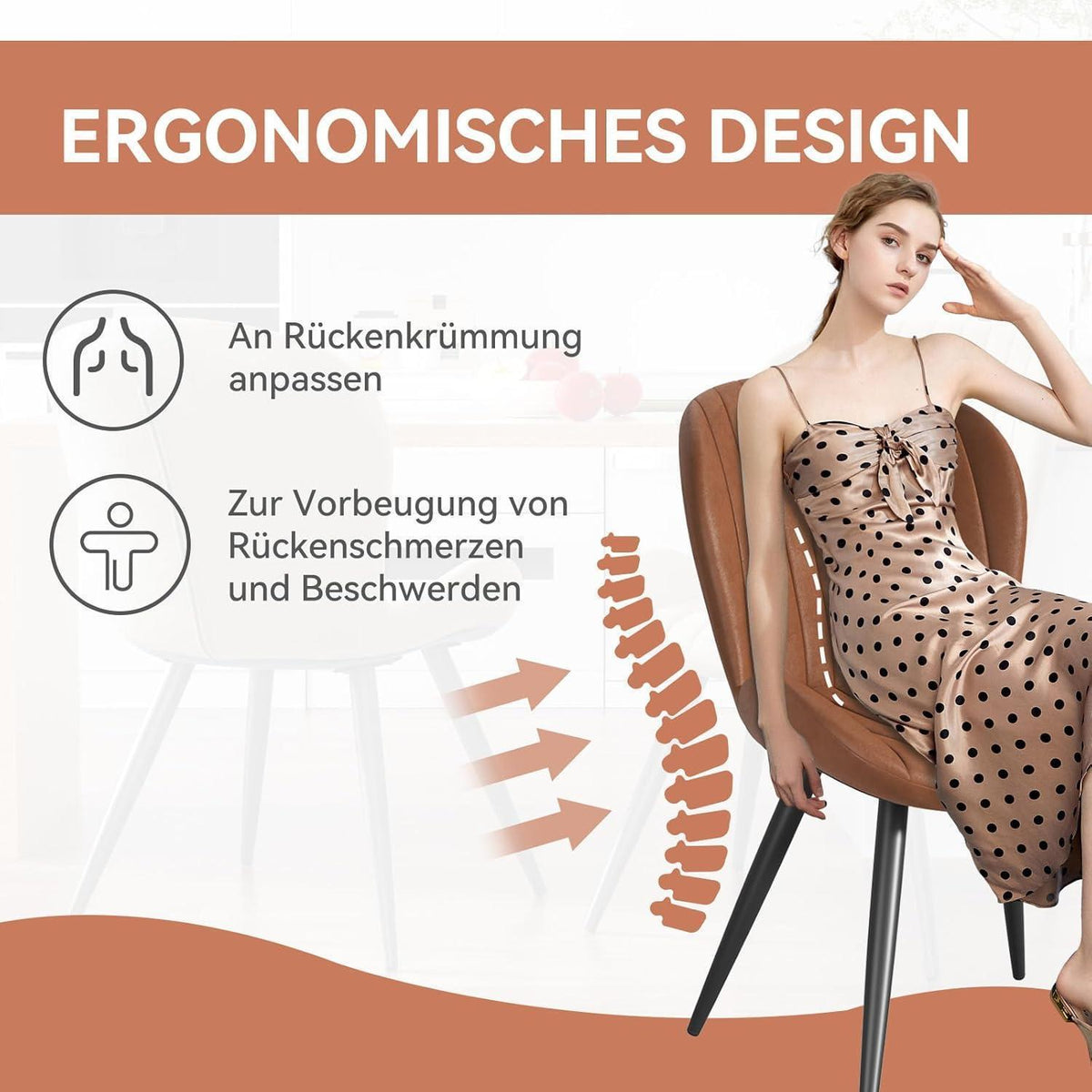 Esszimmerstühle 2er Set Braun – Ergonomisch & Robust