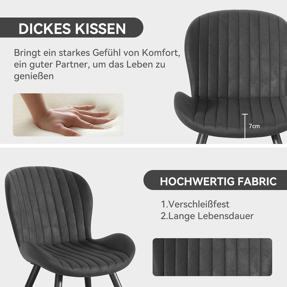 Esszimmerstühle 2er Set Schwarz – Ergonomisch & Robust