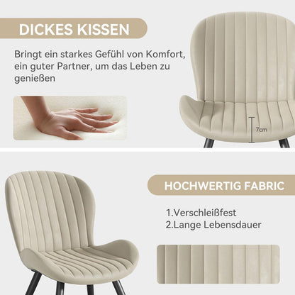 Esszimmerstühle 2er Set Beige – Ergonomisch & Robust