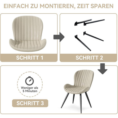 Esszimmerstühle 2er Set Beige – Ergonomisch & Robust
