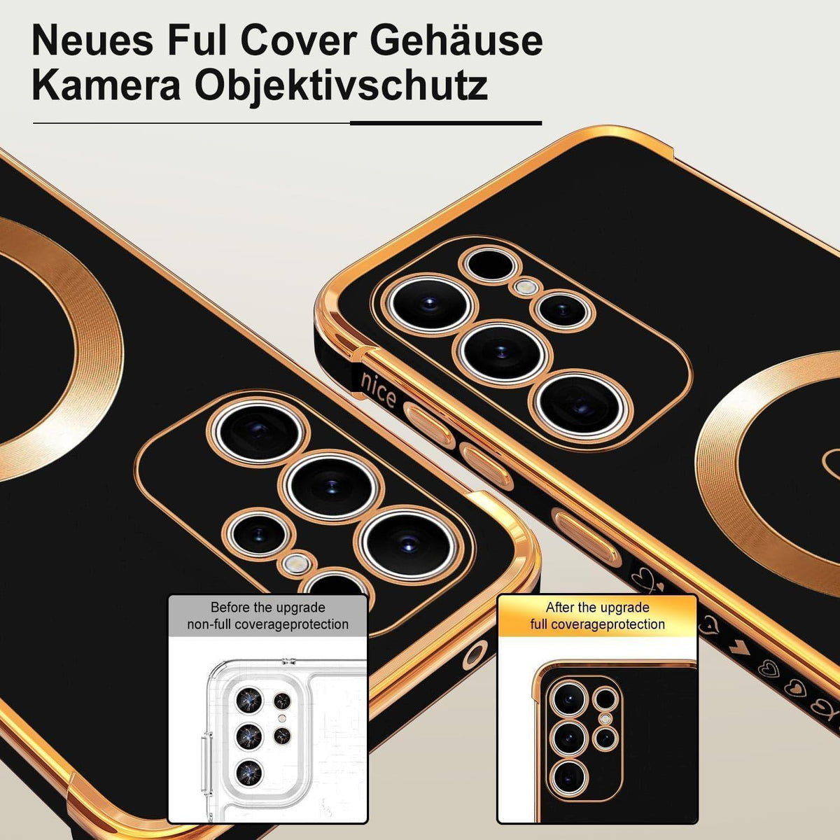 Samsung Galaxy S24 Ultra Hülle MagSafe Schwarz mit Galvanisiertem Silikon