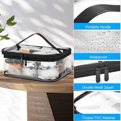Transparente PVC Kulturtasche 2er-Set für Reise und Make-up