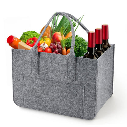 Filztasche Einkaufstasche mit Fächern & Weinflaschenhalter