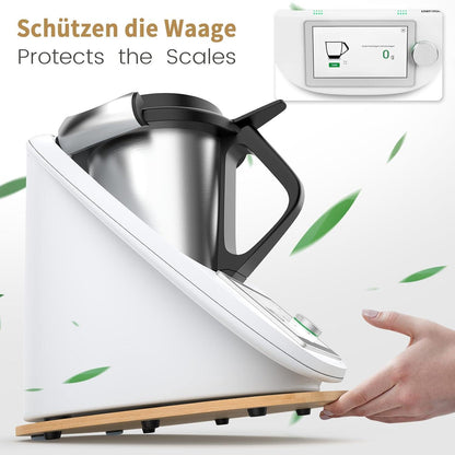 Gleitbrett aus Bambus für Thermomix TM6 TM5, Rutschfest, Stoßdämpfend, Leicht zu bewegen