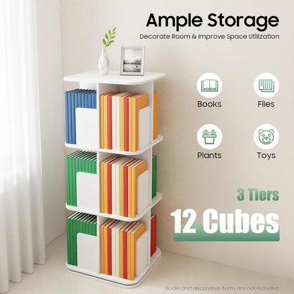 Drehbares 3-stufiges Bücherregal – 360° Organizer für Zuhause
