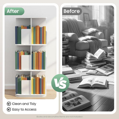 Drehbares 3-stufiges Bücherregal – 360° Organizer für Zuhause