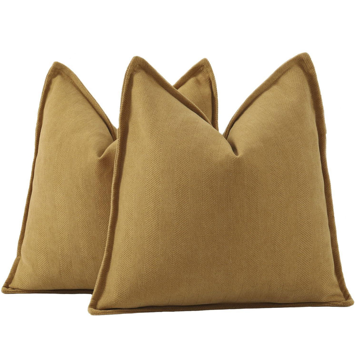 2x Chenille Kissenbezug 65x65 cm Senfgelb – Weich & Dekorativ