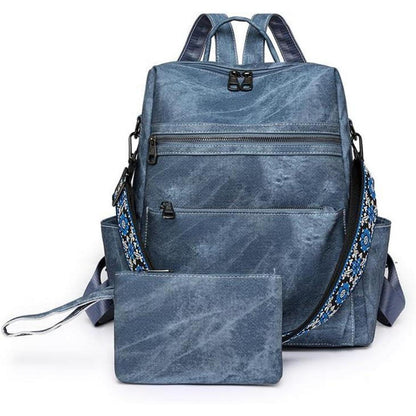 Damen Rucksack Blau | Wasserdicht, Anti-Diebstahl, Convertible