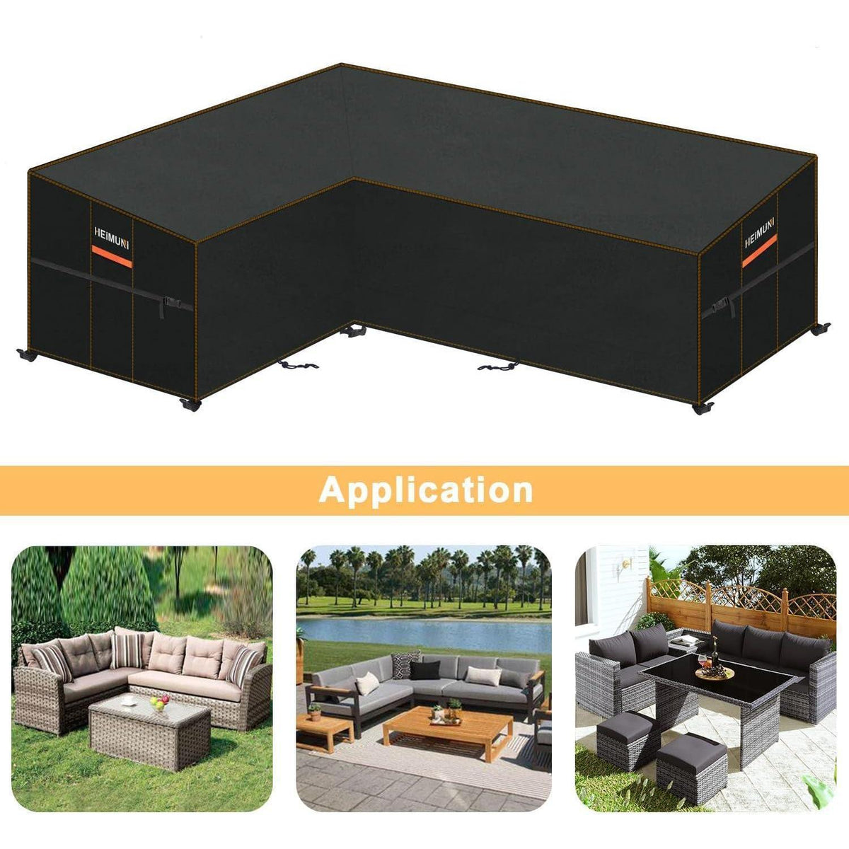 Wasserdichte Gartenmöbel Abdeckung L-Form Sofa mit Belüftung