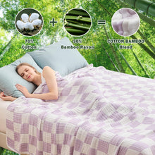 Musselin Decke Kariert 150x200cm Lavendel