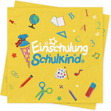Servietten Einschulung Schulanfang ABC Deko 3-lagig 40Stück für