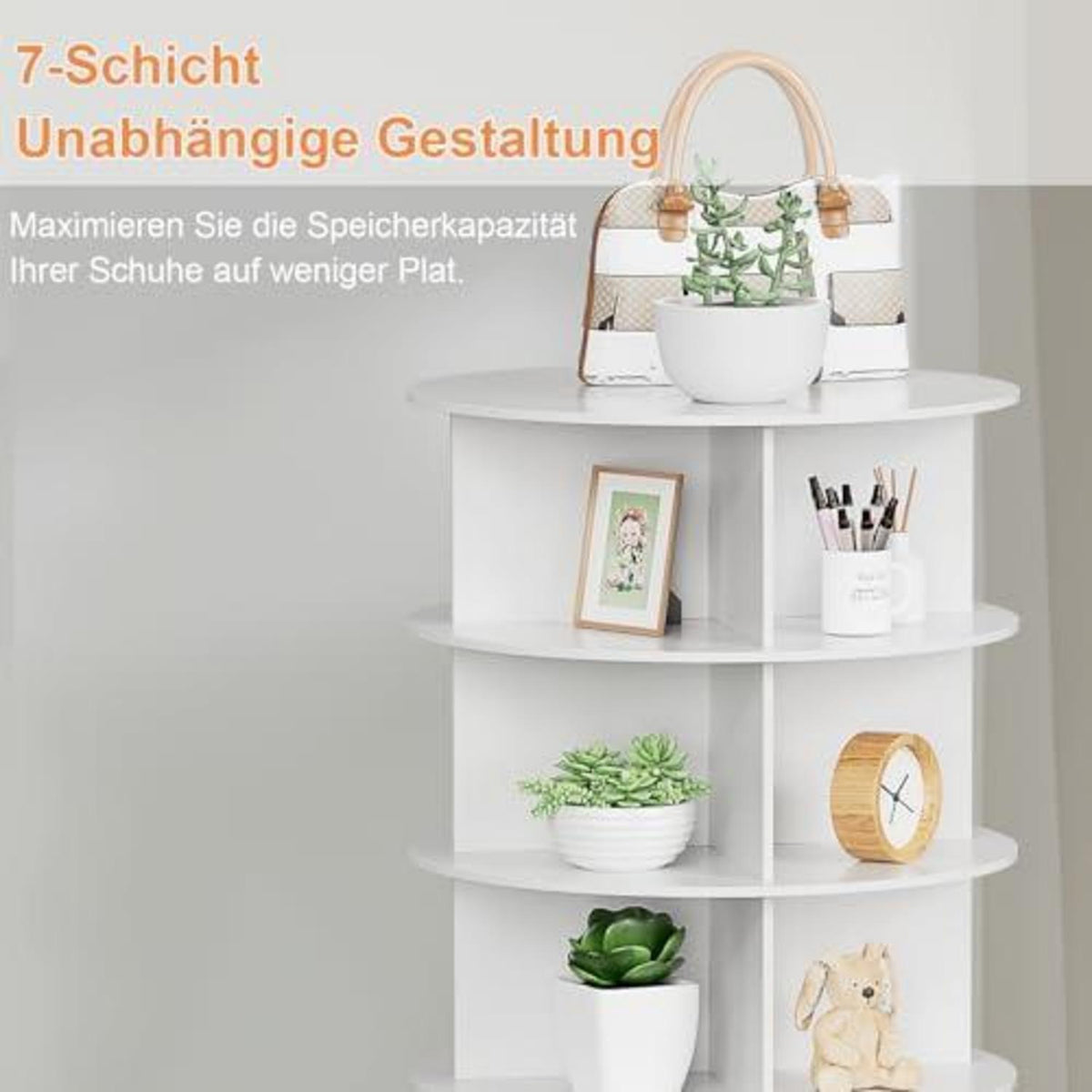 Drehbarer Schuhschrank mit 7 Ebenen – Platzsparende Schuhaufbewahrung