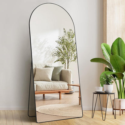 Gewölbter Ganzkörperspiegel 180x81cm – Stand- & Wandmontage