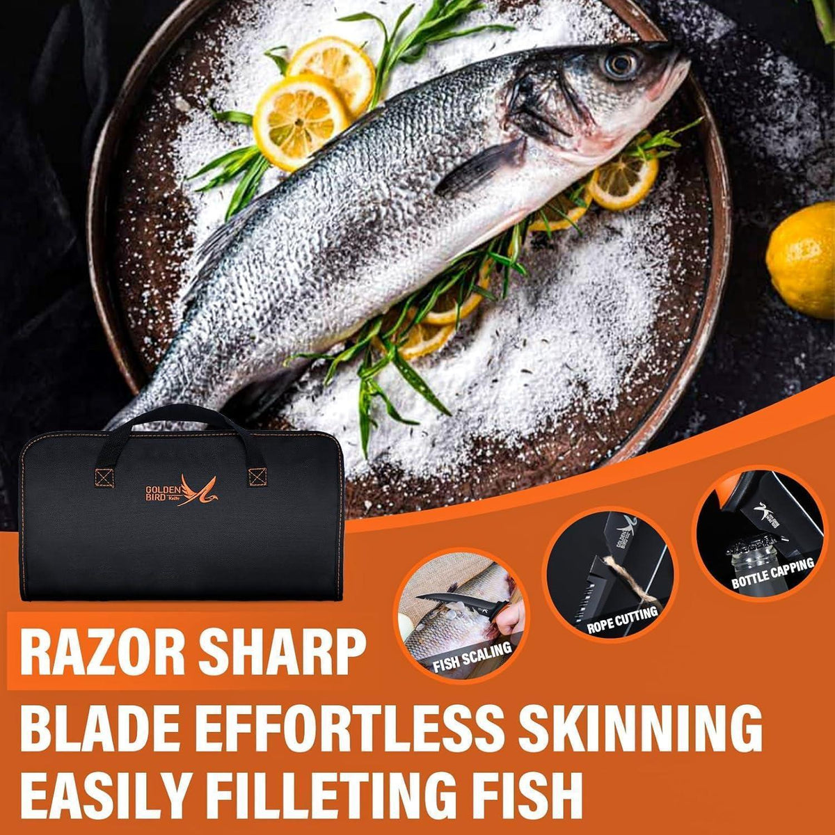 Fisch Filetiermesser Set | Scharfes Ausbeinmesser mit Scheide