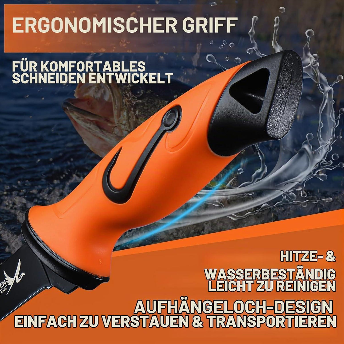 Fisch Filetiermesser 24cm | Ausbeinmesser Profi mit Scheide