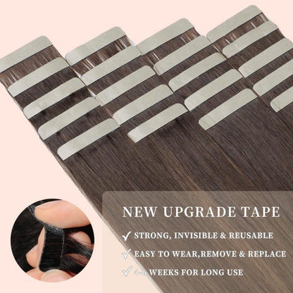 Echthaar Tape Extensions Balayage Braun 55cm (22 Zoll)