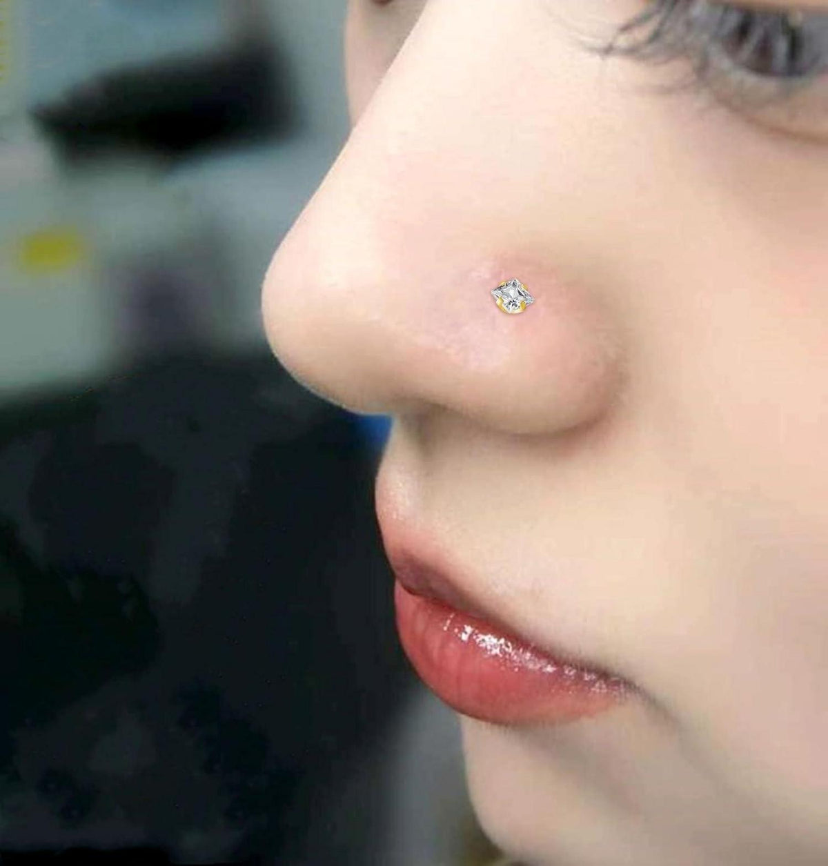 Nasenpiercing 18G 20G 22G Gold Silber Chirurgenstahl Zirkonia Strassstein