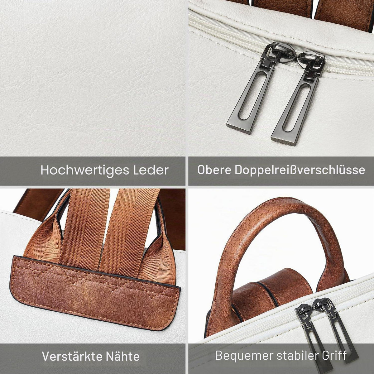 Rucksack Damen Laptopfach 15,6 Zoll Wasserdicht Business in Lederoptik