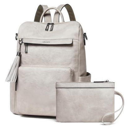 Rucksack Damen Laptopfach 15,6 Zoll Wasserdicht Business in Lederoptik