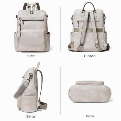 Rucksack Damen Laptopfach 15,6 Zoll Wasserdicht Business in Lederoptik