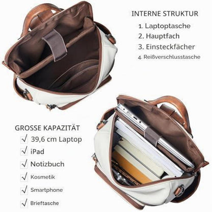 Rucksack Damen Laptopfach 15,6 Zoll Wasserdicht Business in Lederoptik