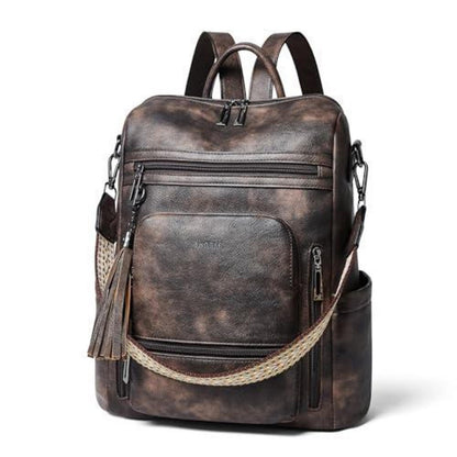 Rucksack Damen Laptopfach 15,6 Zoll Wasserdicht Business in Lederoptik