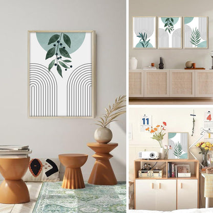 Hyidecorart Salbeigrün Boho Bilder Mit Rahmen Holz 60x40 cm