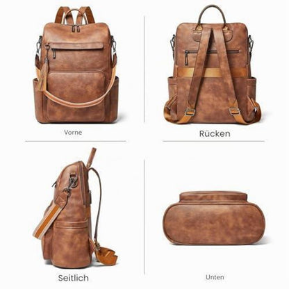Rucksack Damen Laptopfach 15,6 Zoll Wasserdicht Business in Lederoptik