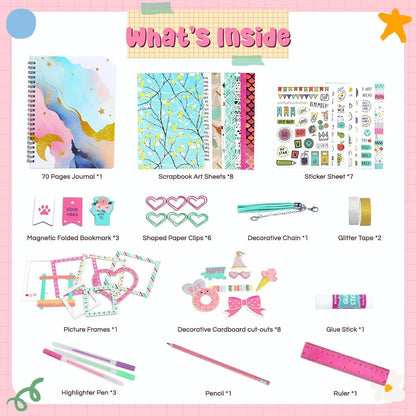 DIY Tagebuch-Set für Mädchen – Kreatives Geschenk 8-12 Jahre