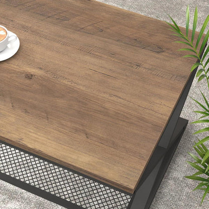 Couchtisch Holz mit Stauraum, rechteckig 120x60 cm, Eiche