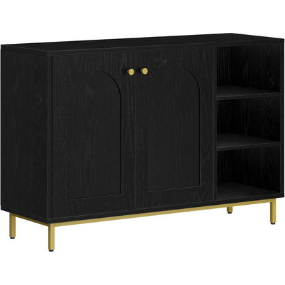 Schwarzer Badezimmerschrank mit 2 Türen & verstellbarem Regal