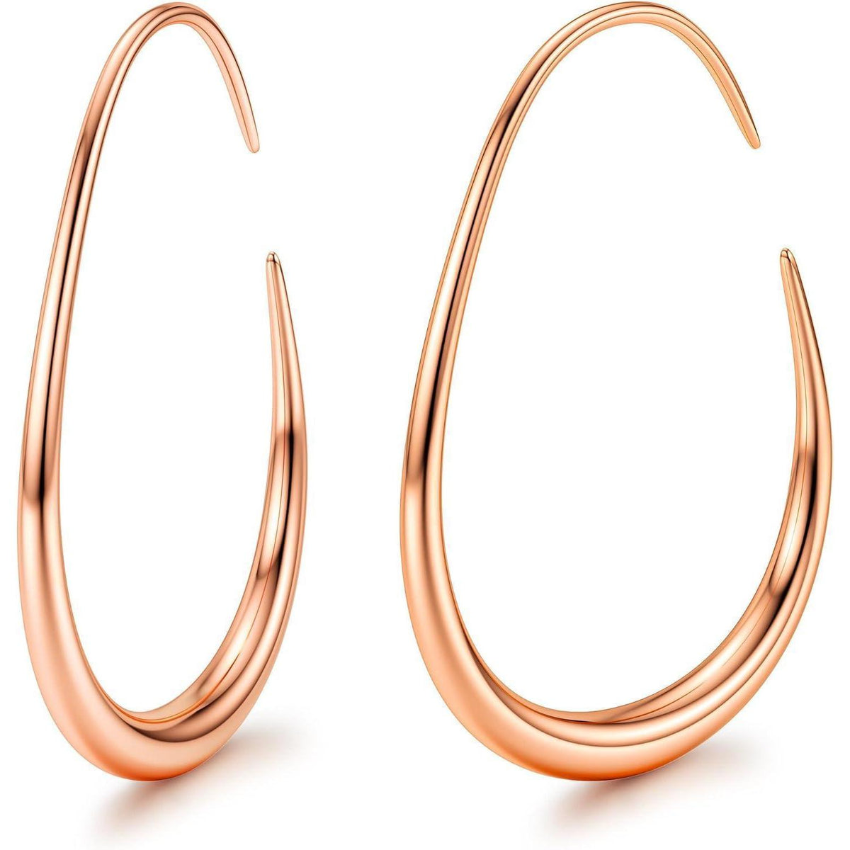 Edelstahl Creolen Damen - 18K Gold/Weißgold/Roségold Ovale