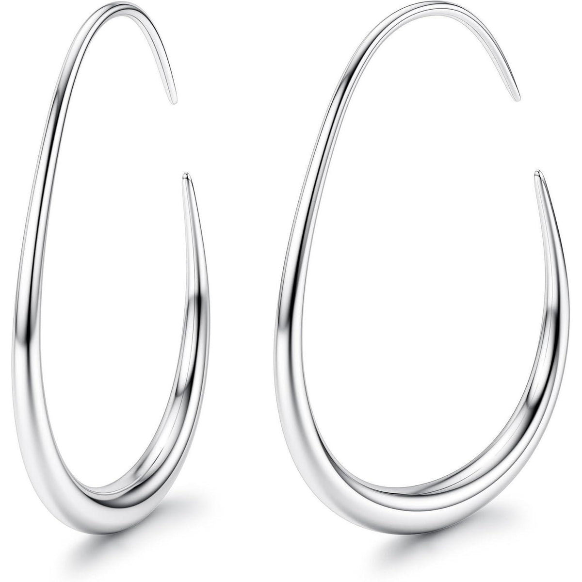 Edelstahl Creolen Damen - 18K Gold/Silber/Roségold Ovale Ohrringe