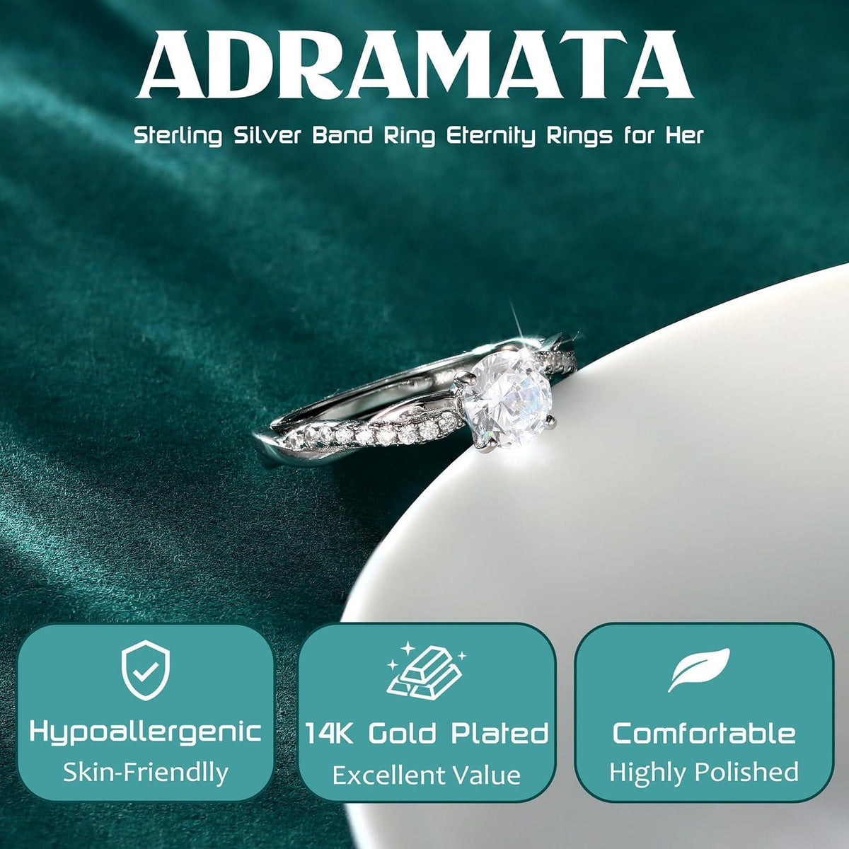 Verstellbarer Sterling Silber Ring für Damen – Gold & Silber