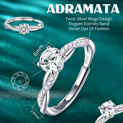 Verstellbarer Sterling Silber Ring für Damen – Gold & Silber