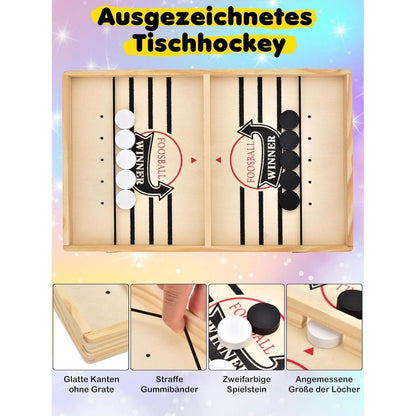 Hockey & Schach 2in1 Holz Spielbrett – Interaktiver Familienspaß