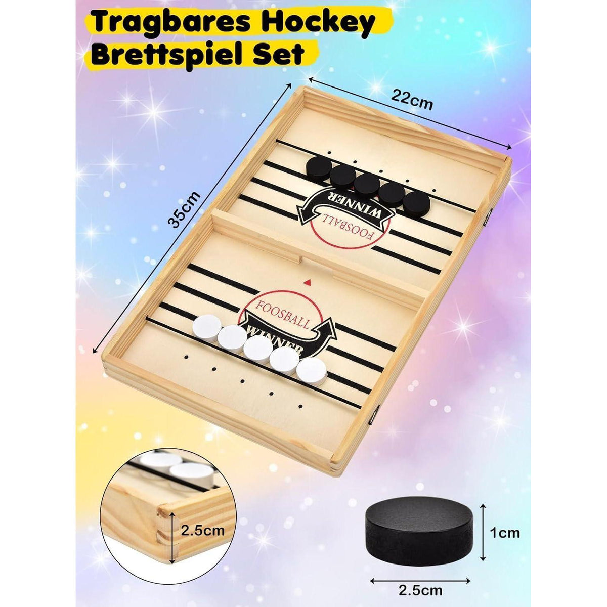 Hockey & Schach 2in1 Holz Spielbrett – Interaktiver Familienspaß