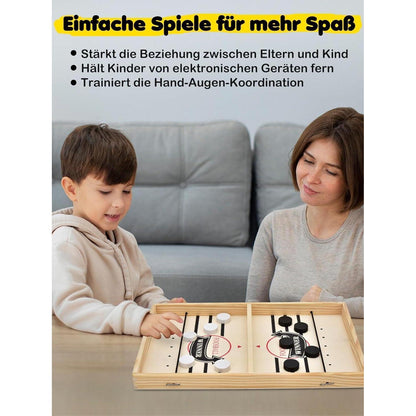 Hockey & Schach 2in1 Holz Spielbrett – Interaktiver Familienspaß