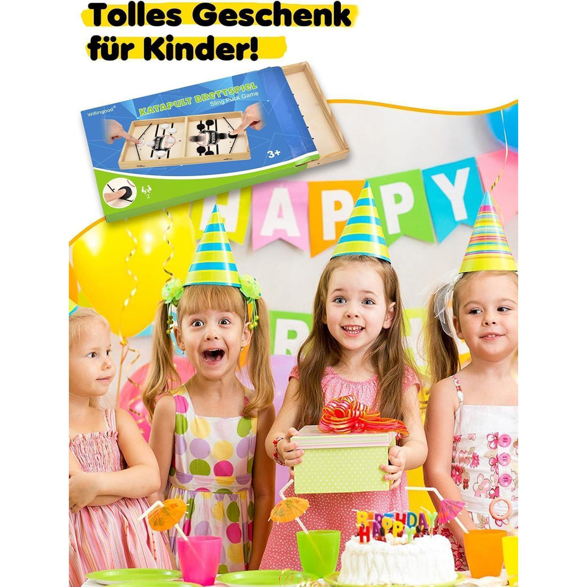 Hockey & Schach 2in1 Holz Spielbrett – Interaktiver Familienspaß