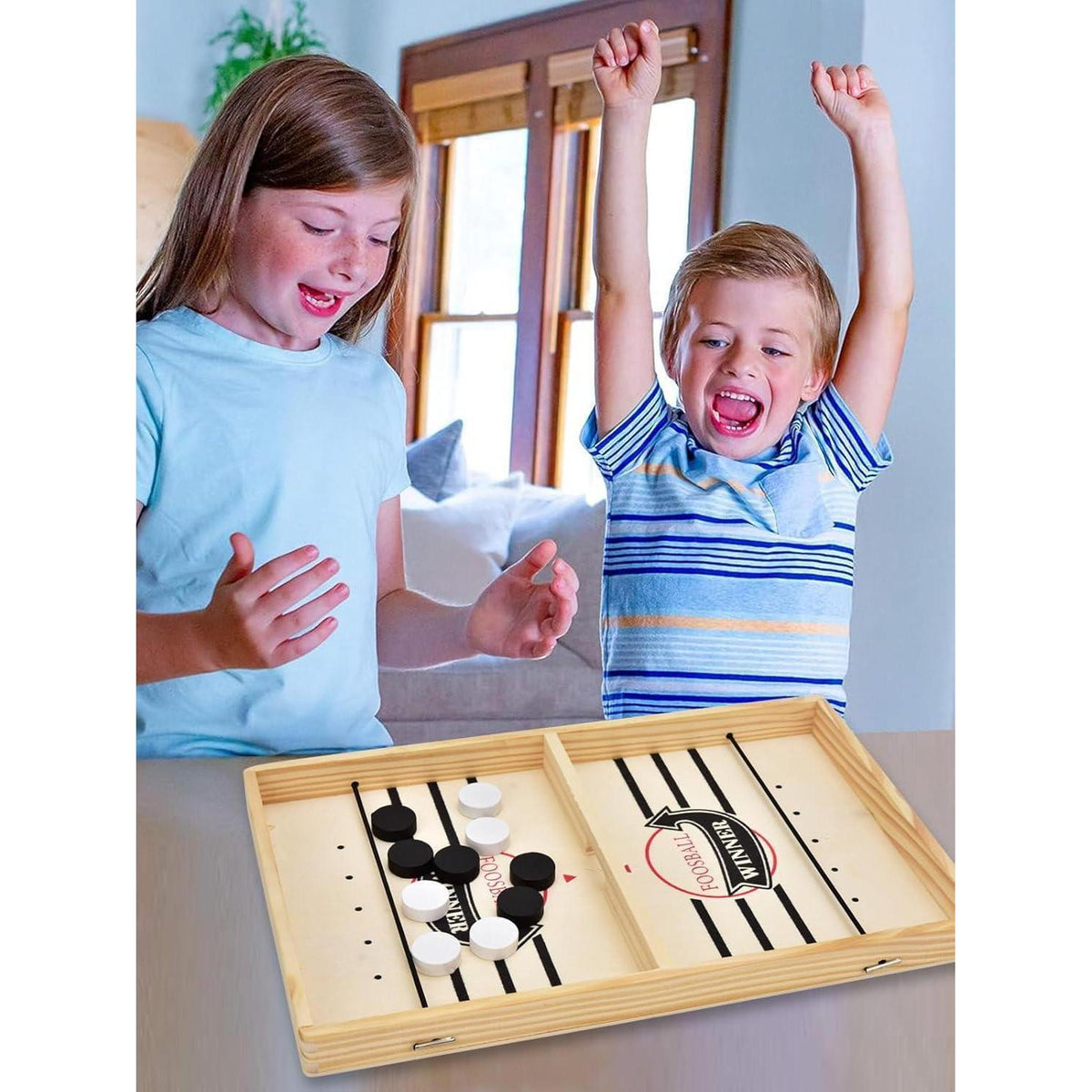 Hockey & Schach 2in1 Holz Spielbrett – Interaktiver Familienspaß