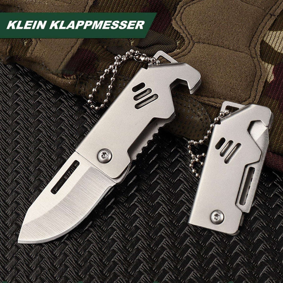 Klappmesser Edelstahl – Multifunktions Schlüsselanhänger Messer